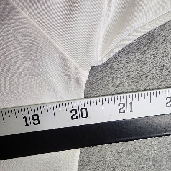 Womens White Michelle Stuart Sheer Blouse Crew Neck Short Sleeve Back Button S - Picture 5 of 7